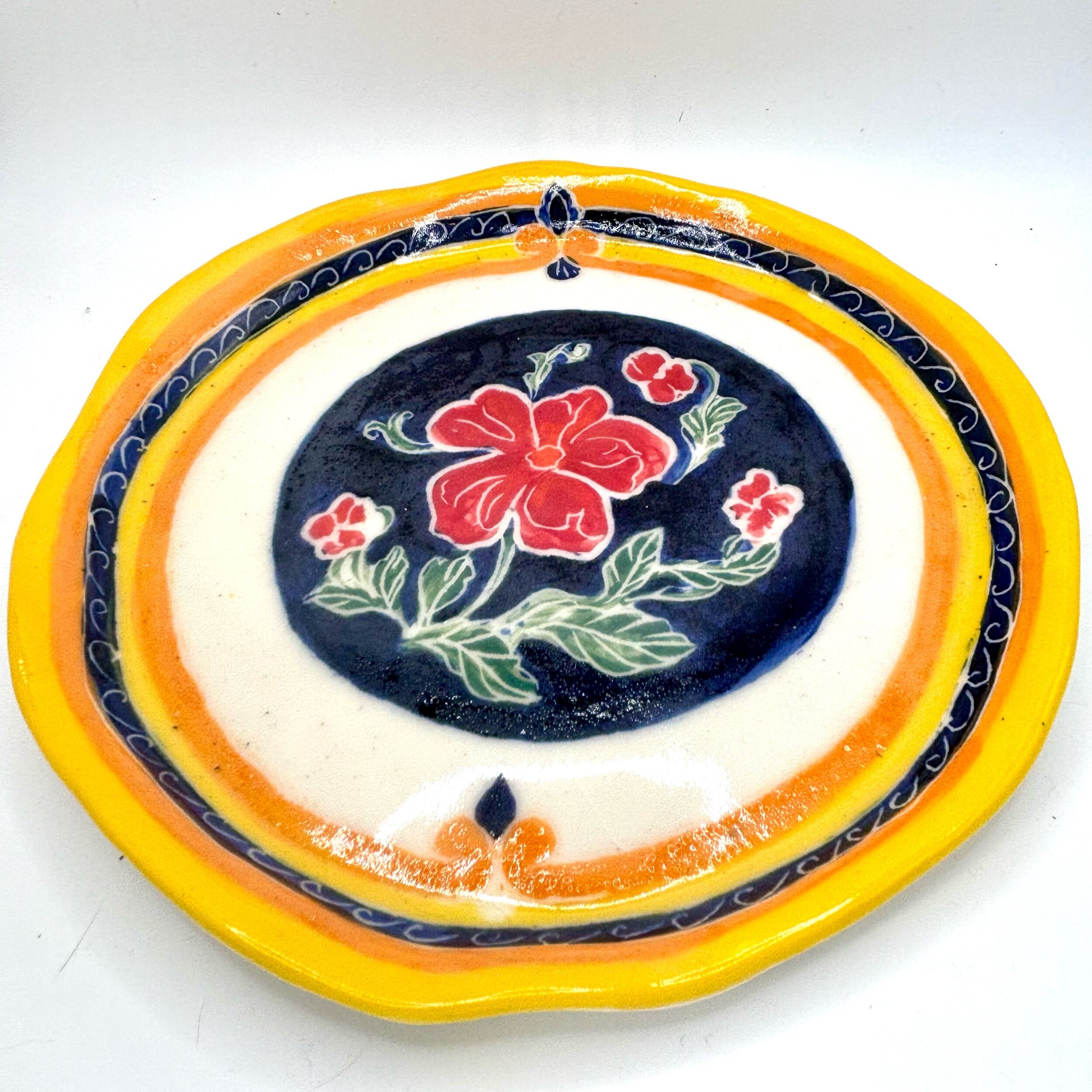 Blue flowers plate
