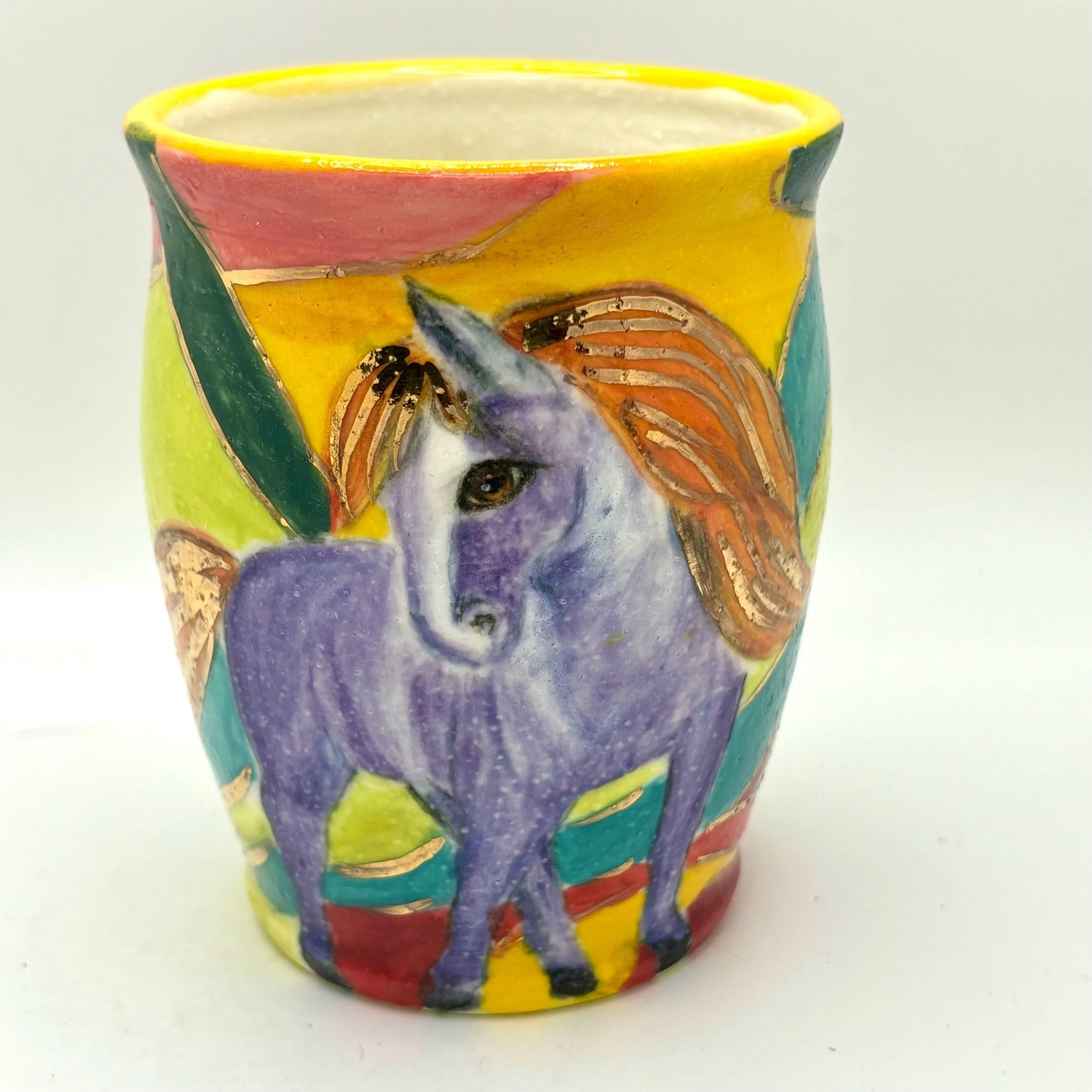 Blue horse glass