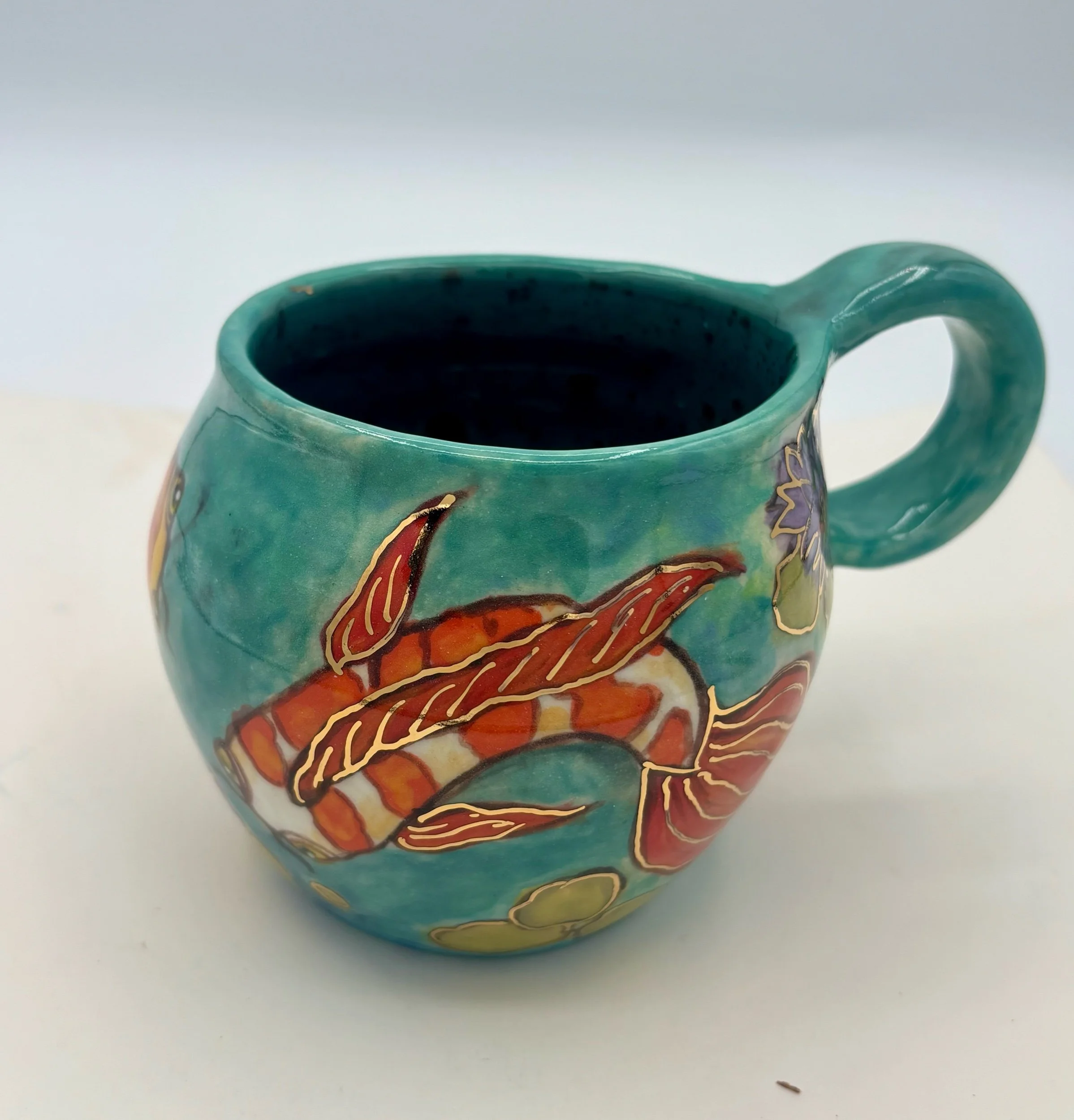 Gold koi fish cup 4