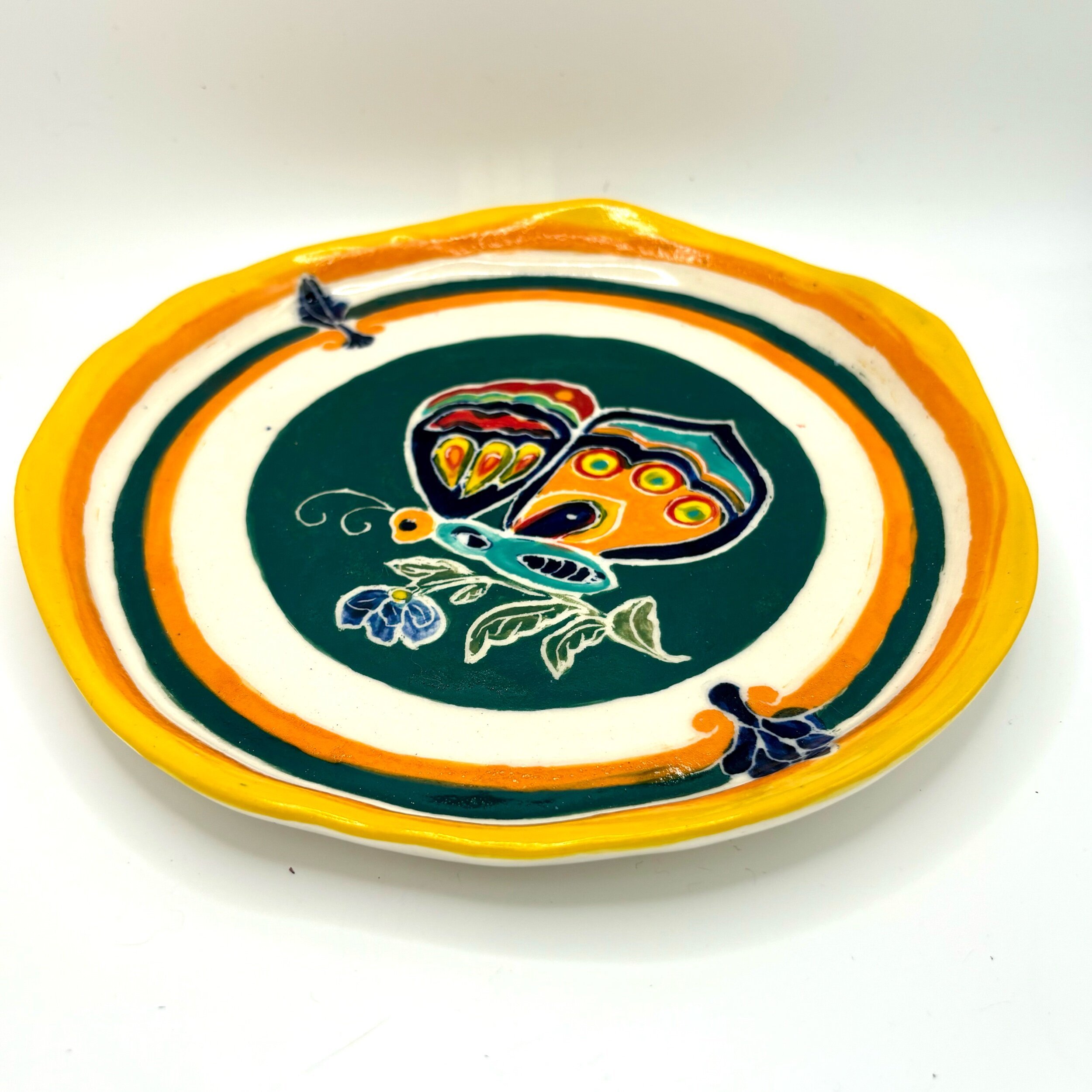 Green butterfly plate