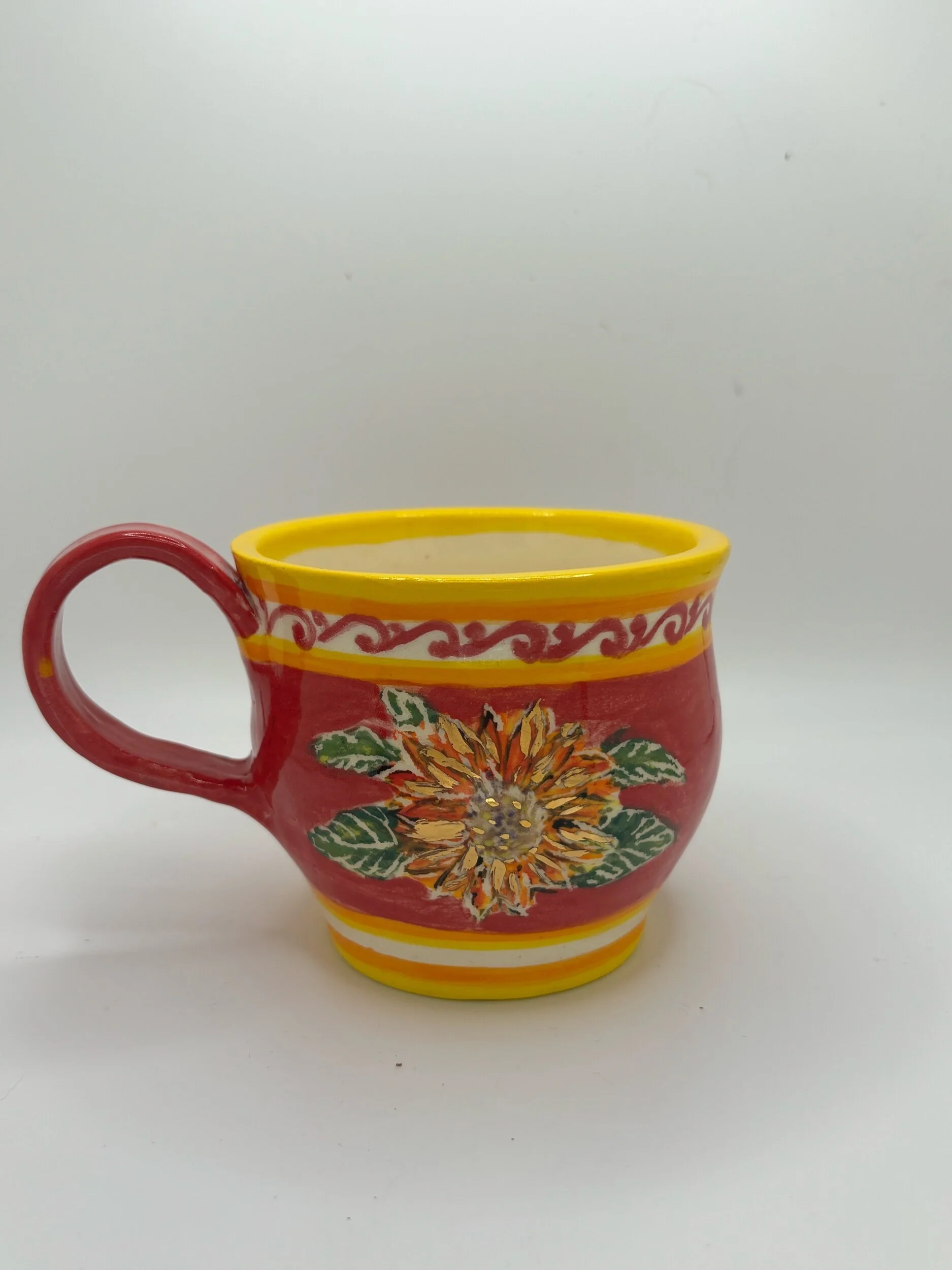 Red flowers cup