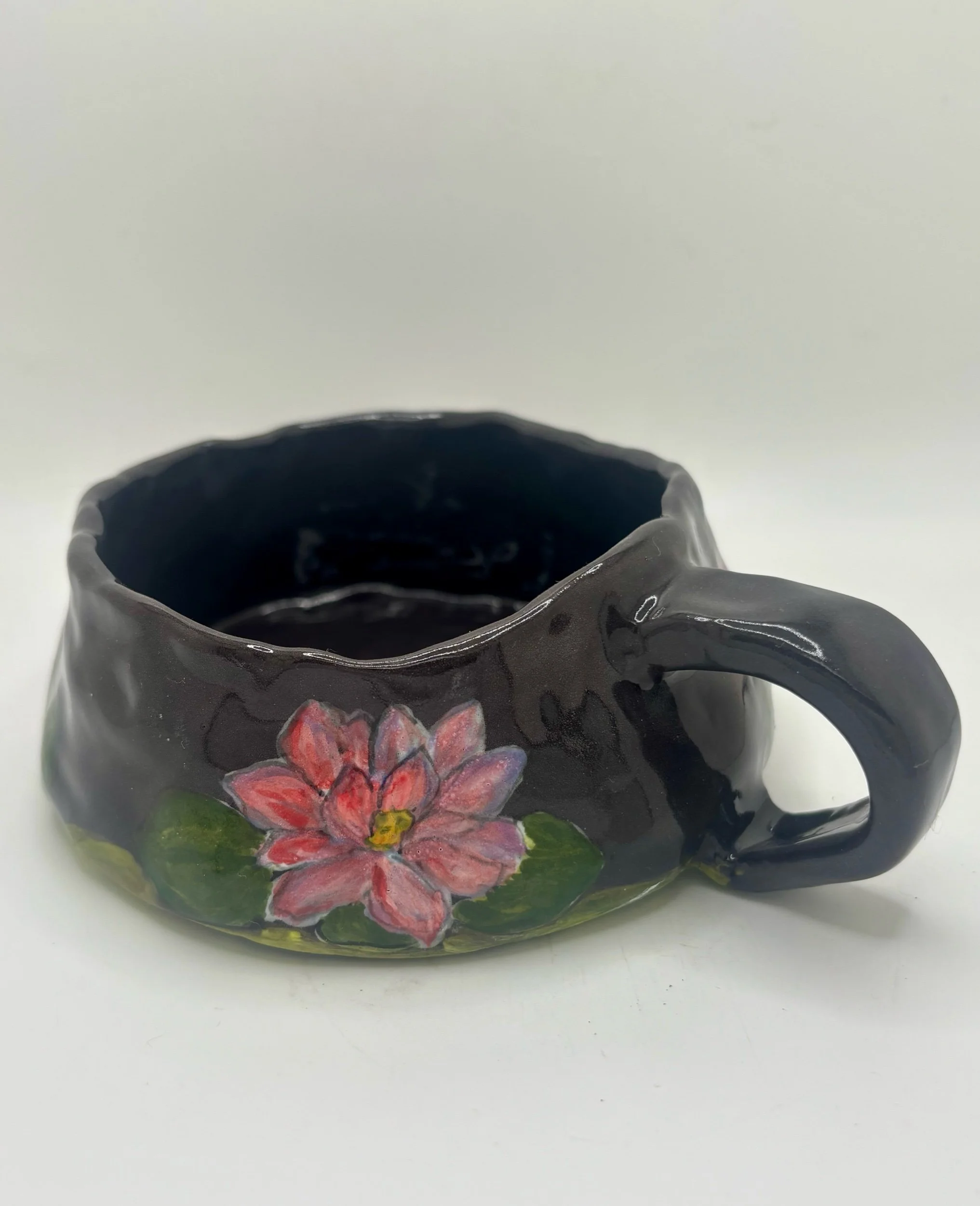 Spanish Black Porcelain Asymmetric  Cup