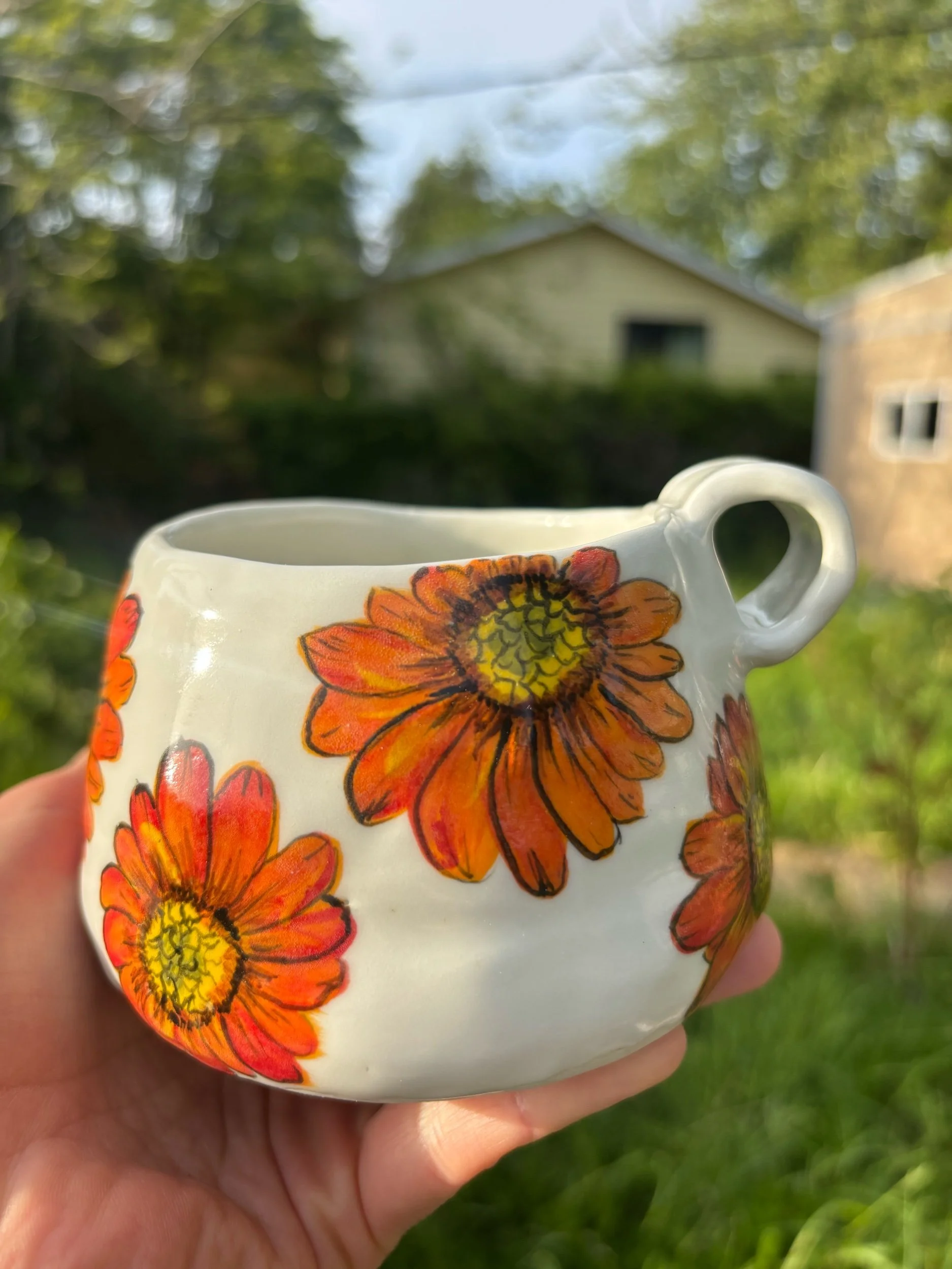 Sunflowers on white